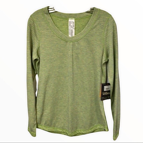 Eddie Bauer | Neon Green Gray Reversible FreeDry Striped Space Dye Shirt M - Picture 1 of 10